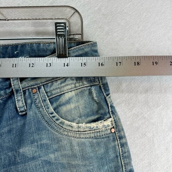 ALE Denim Shorts Womens Size 28 Boyfriend Distressed Light Washed Cotton Blue - Picture 7 of 9